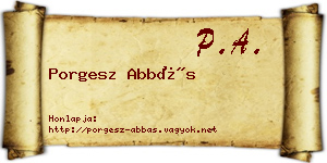 Porgesz Abbás névjegykártya
